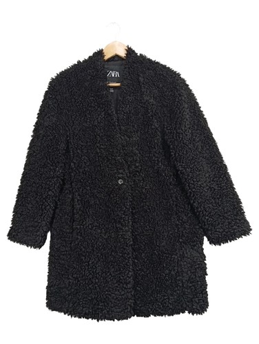 Zara manteau teddy femme noir - zara,