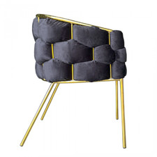 Fauteuil rembourré BALOON BUBBLE effet velours Arabella avec structure GOLD