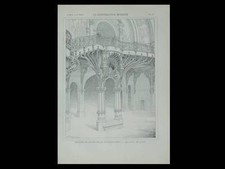 PARIS, GRAND PALAIS, ESCALIER  - 1900 - PLANCHE ARCHITECTURE - ALBERT LOUVET