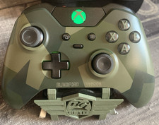 Manette Elite 1 XBOX - Custom BG DIVISION -anti drift/cuir&bois/clé sans fil pc