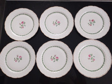 6 assiettes plates porcelaine de limoges Bernardaud modèle Isabelle diam 24,5cm