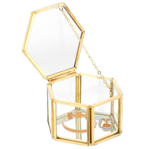 Boîte bijoux verre - bijoux, doré