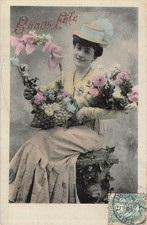 CP BONNE FETE FEMME CHAPEAU