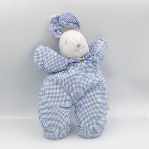 Doudou lapin vichy - , bleu