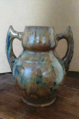 Vase grès deux anses - , corne