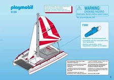 playmobil pièce de rechange pour catamaran 5130, bateau à voile