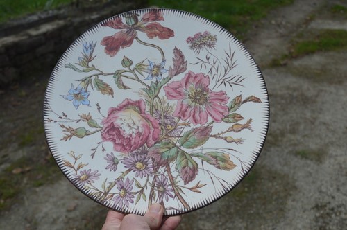 Grand plat polychrome - grand, décor