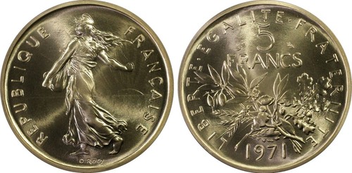 Francs 1971 nickel - 5,