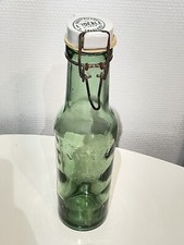 Ancien bocal à conserve bouteille à conserve L'idéale verre soufflé Années 1940.