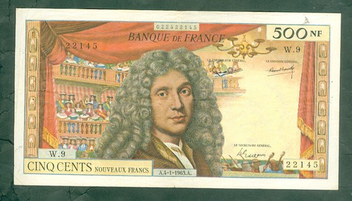 Rare billet 500nf - rare, moliÈre