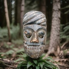 Masque Ancien Bois Sculpté