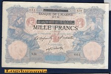 Algérie - 1000 Francs 16/7/1892 N.54 661 sur 100 francs Bleu et Rose TTB - Alger