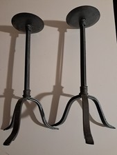 Paire Bougeoir Pique Cierge Chandelier Vintage brutaliste  Fer Forgé Candélabre 