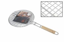 X Grille Poisson Viande Barbecue Rond Point Grill Grille Poignée Bois 31,5cm Dfh
