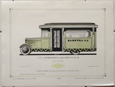 AUTOMOBILIA Planche illustration L'AUTO CARROSSERIE Voiture châssis BERLIET VH