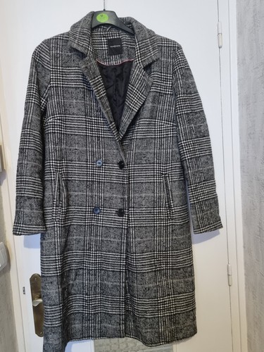 Manteau noir carreaux - noir,