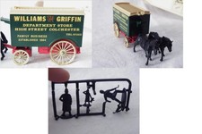 SUPERBE CHARIOT HIPPOMOBILE FOURGON DE LIVRAISON Tracté par2 chevauxProche 1/43