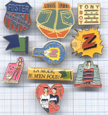 Lot Pin's vêtements JEAN'S LOVIS 701 FOSTER TONY BOY DOROTHEE BIS CELIO Z 1992