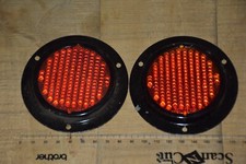 Lot 2 catadioptre rond vintage en verre rouge NEUF NOS TPV 414 militaria Jeep ?