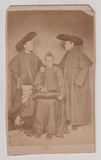 CDV Pau - Prêtres espagnols refugiés en France - Vintage albumen print c.1862