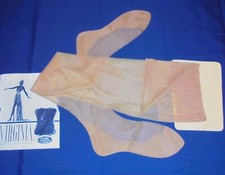 Bas nylon voile avec véritable couture «Virginia» Taille: 4 vintage, rétro, luxe