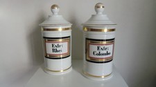 Lot de deux pots à pharmacie en porcelaine