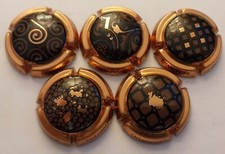 5 BELLES CAPSULES CHAMPAGNE GENERIQUE CHOCOLAT CONTOUR CUIVRE N°888a a 888i NEWS