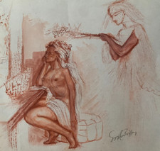 GUY COMBRISSON (1905-1991) SUPERBE SCENE ANIMEE ART DECO 1930 SIGNEE (66)