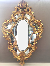 CADRE GLACE MIROIR A PARCLOSES ANCIEN STYLE LOUIS XV ROCAILLE ROCOCO ART DÉCO