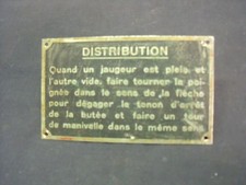 PLAQUE LAITON DE DISTRIBUTION