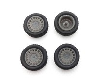 4 roues ø15 mm avec jantes Rallye - Résine - 1:43