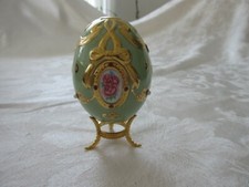 Faberge Egg  sage green Imperial Jeweled Collection by Franklin Mint