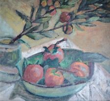 Belle Nature Morte Aux Fruits Et Au Rameau Avec Son Cadre Début XXEME. 