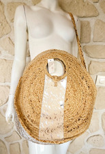 Sac rond cabas en jute beige