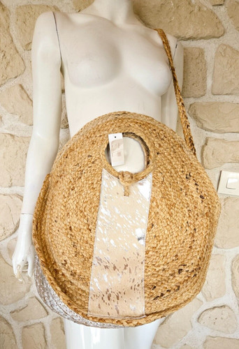 Sac rond cabas jute beige - sac,