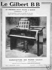 PUBLICITÉ LE GILBERT BB LE PREMIER PETIT PIANO À QUEUE