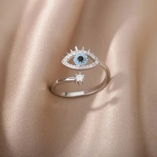 Bague oeil porte-bonheur acier