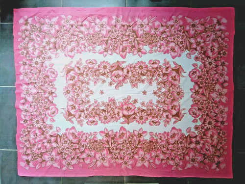 Ancienne nappe cuisine rose - cuisine,