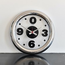 Guzzini Horloge Chrome pendule wall clock memphis italian design Studio Stg 1980
