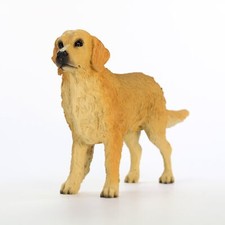 Figurine De Golden Retriever Peinte À La Main Statue De Collection