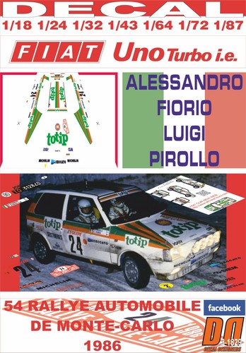 Decal fiat uno turbo fiorio - fiat, a.