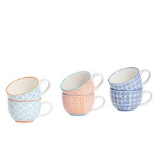 6x cappuccino imprimé main Coupes thé porcelaine tasses café 250ml 3 Couleurs