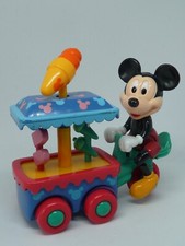 FIGURINE PVC PLASTIQUE ANCIENNE DSINEY MICKEY EN TRIPORTEUR MARCHAND DE GLACES