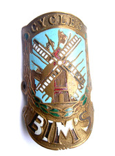 Plaque de Velo Cadre Cycles BIM'S - Old Bike Head Badge - Emaillee