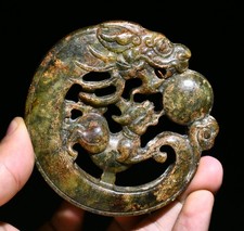 8CM vieux chinois Jade Dragon