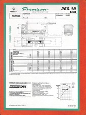 RENAULT PREMIUM / 260 . 19 BOM / PORTEUR / FICHE de 1996