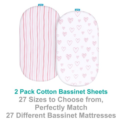 Bassinet fitted sheets 100 - sheets, 100%