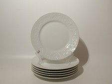 Service 6 Plat Limoges Raynaud Washington Porcelaine Blanc Décoration Arabesques