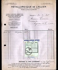 MOULINS (03) QUINCAILLERIE / ART MENAGER "METALLURGIQUE DE L'ALLIER" en 1938