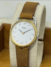 VINTAGE MONTRE HERMES ARCEAU PLAQUE OR 25 MM 